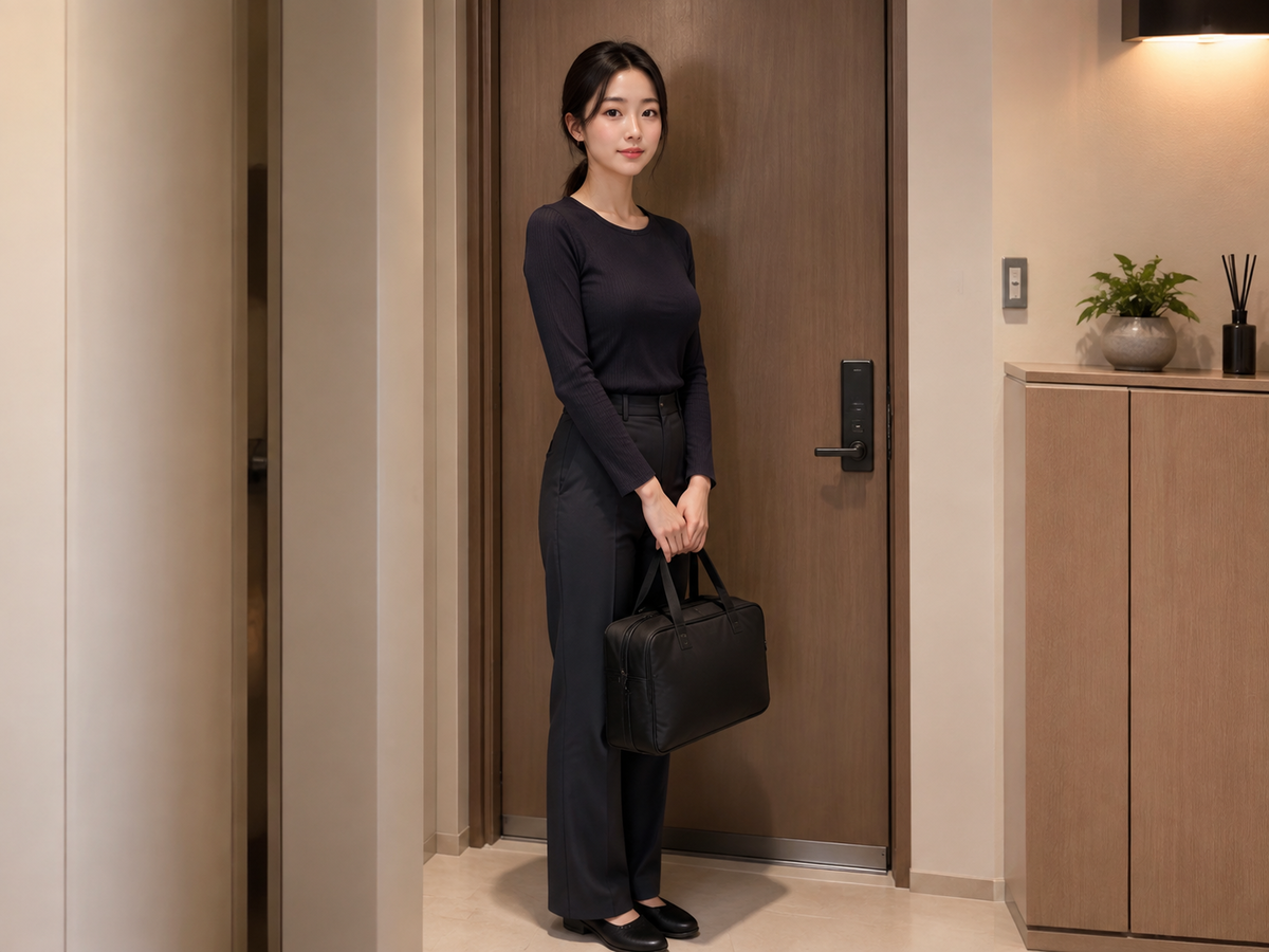 서울 구로구 방문 홈케어 일정을 준비하는 젊은 성인 한국 여성 관리사